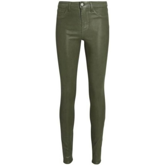 L'agence Women's Hunter Green Coated High Rise Skinny Jeans Size 25 NWOT - Picture 4 of 16